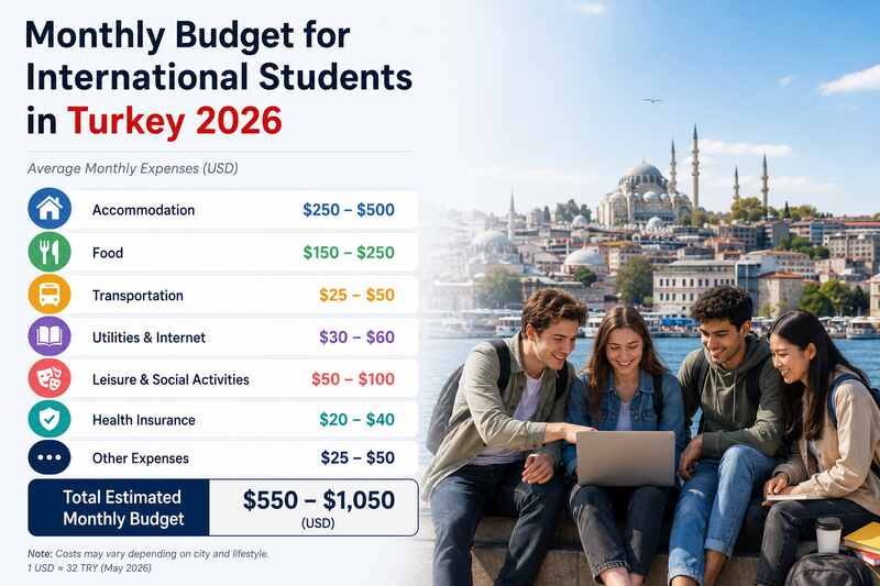 Monthly Budget for international Students in Turkey 2026
