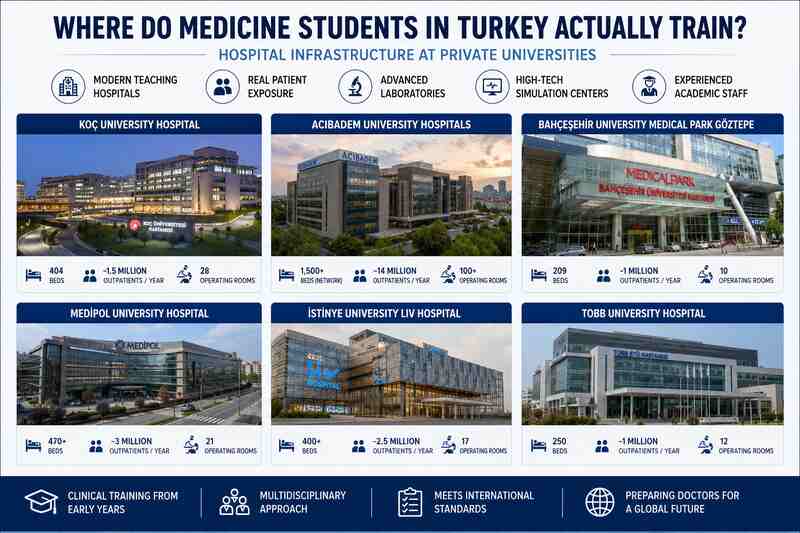 Where Do Medicine Students in Turkey Actually Train? Hospital Infrastructure at Private Universities